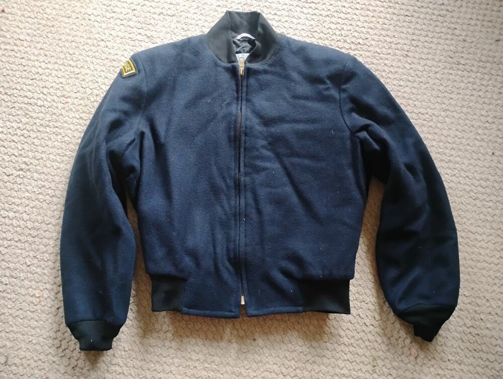 Vtg Valley Force Military Academy ?Wool Satin Lined Bomber Jacket 46 S